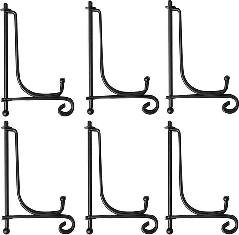 BetterJonny 6 Pack 8" Iron Display Stand, Upgraded Anti-Slip Plate Holder for Pictures, Photo Frames, Book, Tabletop Art