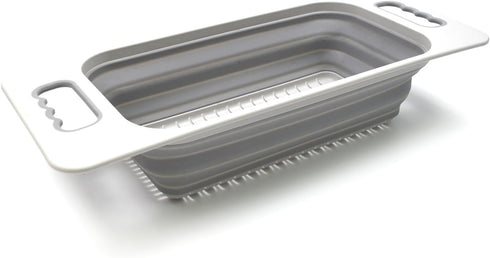 SAMMART Over The Sink Rectangular Colander, Grey