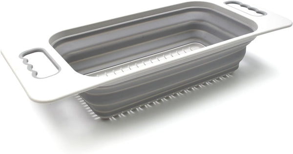SAMMART Over The Sink Rectangular Colander, Grey