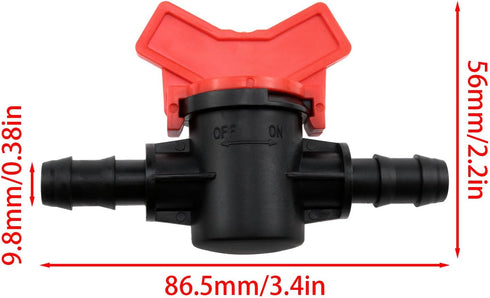 ZAC-Irrigation Accessories for Home Gardening, 3/8inch Drip Irrigation Switch Valve, 4pcs