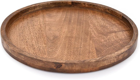 EDHAS Round Wooden Decorative Candle Holder Tray for Coffee Table Centerpieces Modern Farmhouse