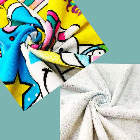 4 Pack 100% 25.5x51 inch Swimming YIFONTIN Kids Beach Towel Cotton Velour Terry Soft Absorbent Throw Blanket Gift