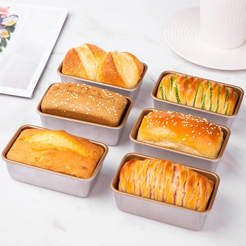 7.8inch Nonstick Loaf Pan - Classic Bakeware Bread Pan with 1.5 lb Dough Capacity, Champagne