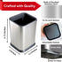 Evelots Stainless Steel Kitchen Utensil Holder, 6.75 Inch Tall Crock for Countertop, Large Organizer Caddy