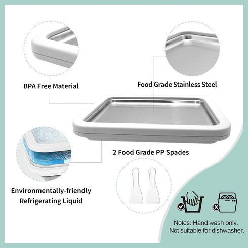 Frozen Instant Ice Cream Maker, Rolled Ice Cream Maker, Yoghurt Plate Instant Gelato Pan/Roll, Homemade DIY for Fun