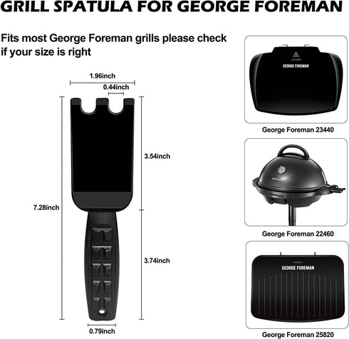 XYK 2 Pack Grill Spatula Scraper - Heat Resistant Cleaner Tool for George Foreman Indoor Grills