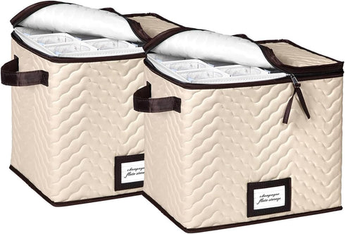 Hold N Storage Wine Glass Storage Set of 2, Each Holds 12 Champagne Flute Glasses Up to 11" H