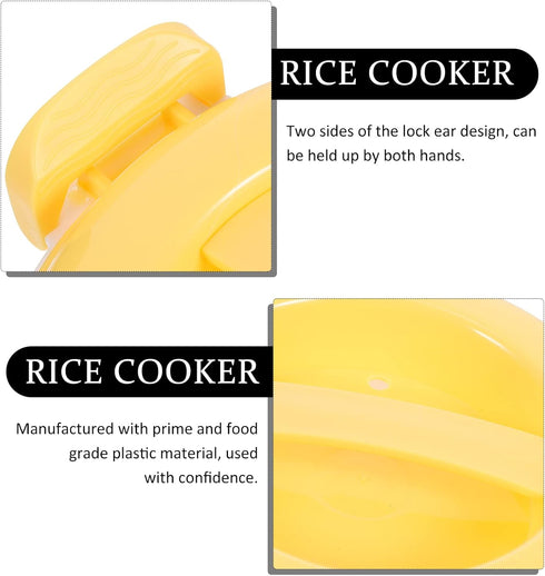 OSALADI 1L Microwave Rice Cooker: Mini Steamer with Keep Warm Function for Soups, Stews, Grains, Oatmeal, Yellow