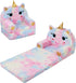 decalsweet Kids Couch Comfy Foldable Kids Sofa to Lounger 2 in 1
