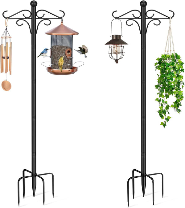 PIYILO Shepherds Hooks for Outdoor, 2 Pack 76.8 in Heavy Duty Bird Feeder
