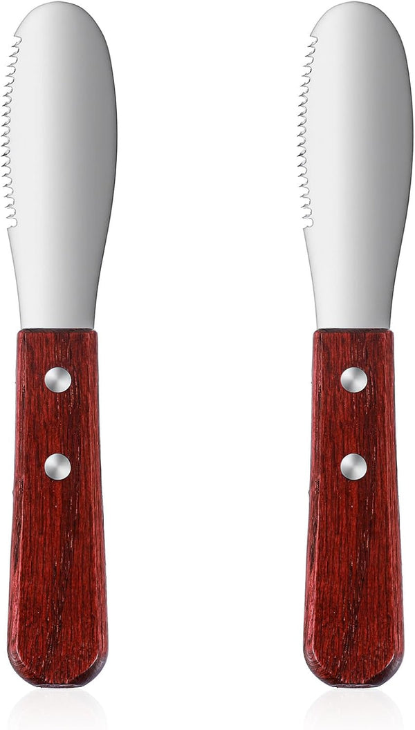 Ouligay 2 Pcs Butter Knife Spreader, Cheese Spreader Knife, Stainless Steel Straight Edge