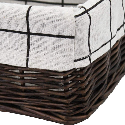 Rectangular Wicker Storage Basket, Natural Decorative Arts and Crafts (Dark Brown)