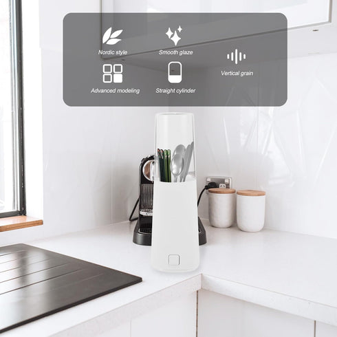 FRCOLOR Kitchen Utensil Holder for Countertop, Multifunctional Draining Chopstick Cage, Minimalistic Utensil Holder