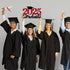 2025 Graduation Party Decorations, Wooden Sign Red Class of 2025 Photo Booth Props, 15.75x9.84 inches