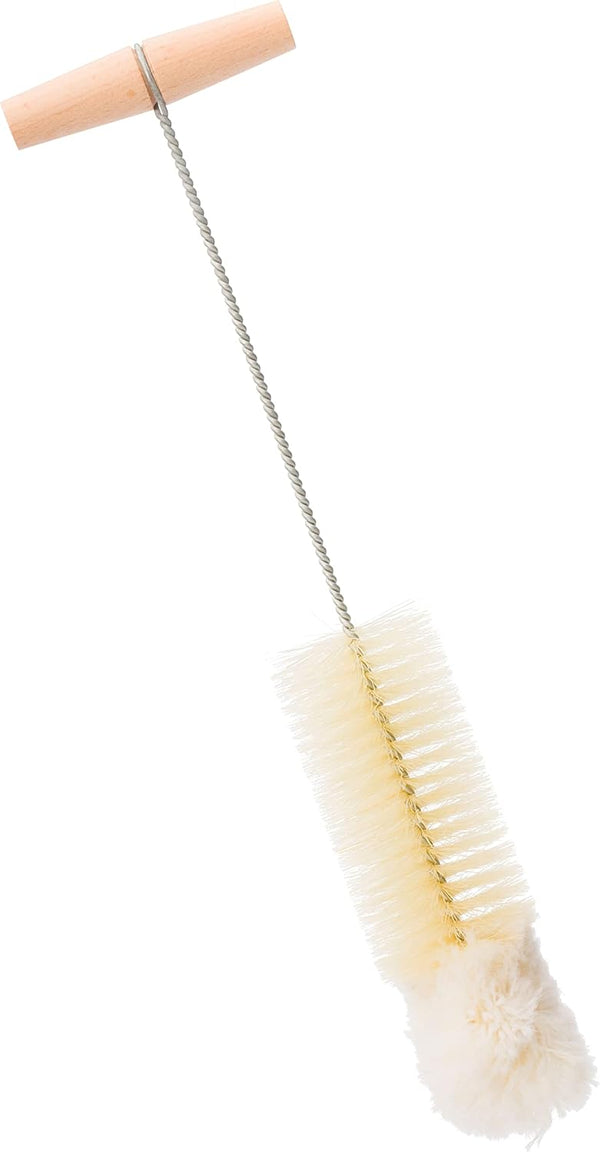 Redecker Bottle Brush with Beechwood Grip, for Soda Bottles/Jars/Specialty Glassware, Tampico Fiber