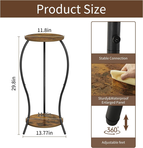 2 Plant Stand Indoor, Tier Round Tall Plant Stand, Flower Pot Stand, Plant Shelf Rack, Corner Plant Stand for Planter