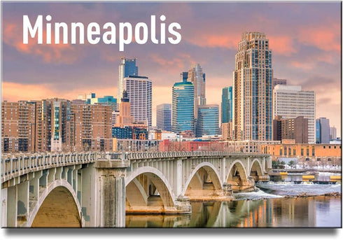 Minneapolis Fridge Magnet - Minnesota Travel Souvenir of Third Avenue Bridge