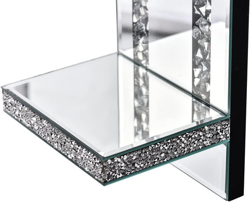 Aeveco Set 2, 4)) Crystal Crush Diamond Mirrored Candle Sconces, Silver Wall Candle Holder of Wall Decorations