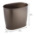 iDesign Oval Plastic Trash Can - The Kent Collection for Bath, Bedroom, Office - 12" x 8" x 10", Bronze
