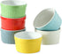 Hasense Ramekins 8 oz Oven Safe for Creme Brulee, Ceramic Souffle Dish