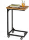 Fixwal TV Tray, C Table, C Shaped Side Table with Wheels for