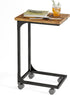 Fixwal TV Tray, C Table, C Shaped Side Table with Wheels for