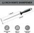 Kitchen Knife Sharpener Rod, 13 inch Carbon Steel Professional Honing Rod with Hanging Holes