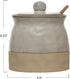 Creative Co-Op White Stoneware Sugar Pot with Lid