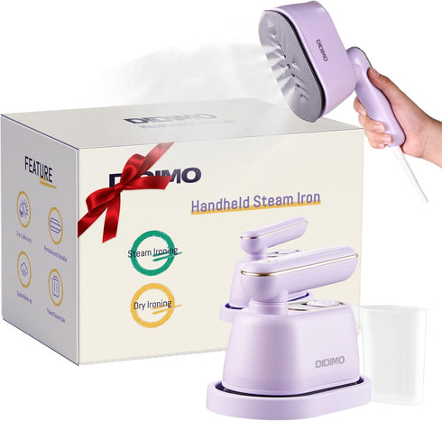 Travel Steamer, 2 in 1 Portable Steamer for Clothes, 180° Rotatable Mini Steam Iron, Home and Travel Essential