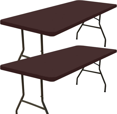 Smiry 2 Pack Rectangle Picnic Table Cloth, Waterproof Elastic Fitted Tablecloths, Washable