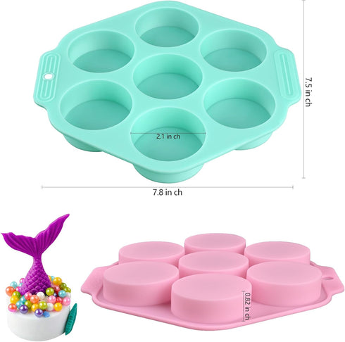 Actvty Round Chocolate Covered Cookie Molds, 3 Pcs Cylinder Silicone Molds for Candy, Cakes, Jelly