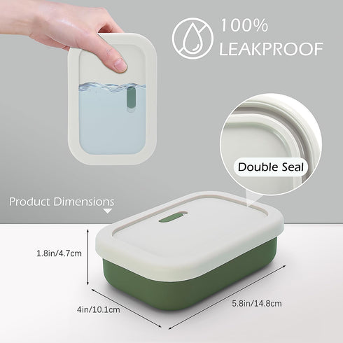AIDIMMING Silicone Enhanced Leak Proof Travel Soap Case, Vented Shampoo Bar Holder, Large Bar Soap Box with Lid
