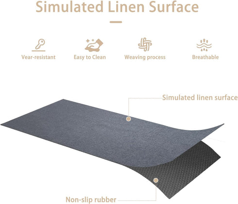 Yancorp Ultra Thin Door Mat, 16"x26" Indoor Entrance Rug, Low Profile Non-Slip Washable Bath Mat (Gray)