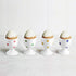 Cinf Ceramic Polka Dots Egg Cup Gift Set of 4 - Porcelain Breakfast Holder for Boiled Cooking Tools