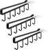 Art Secret 3pcs Mug Holder Under Cabinet, Fit for 1 Inch Thickness Shelf or Less, Black.