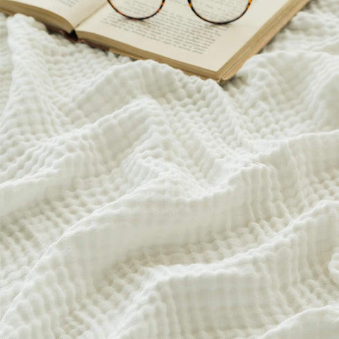 EMME Cotton Muslin Throw Blanket for Couch Breathable Gauze Soft Lightweight Blankets