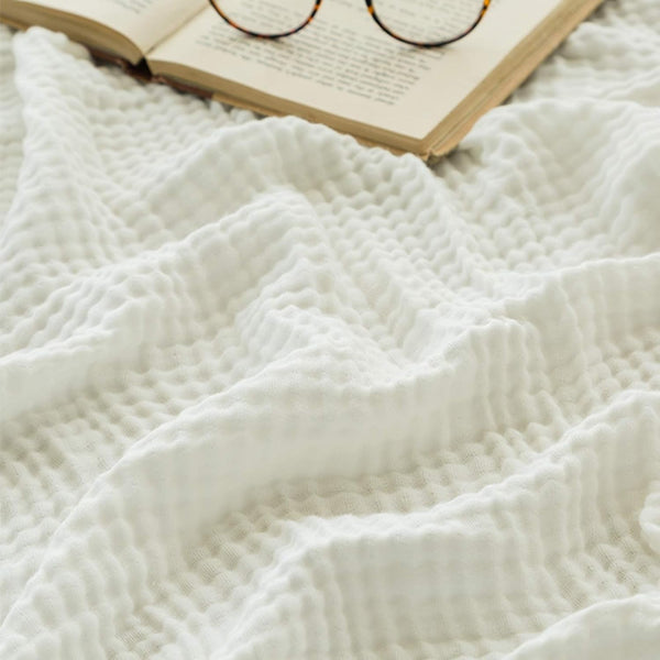 EMME Cotton Muslin Throw Blanket for Couch Breathable Gauze Soft Lightweight Blankets