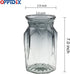 OFFIDIX Glass Vase, Geometric Faceted Design Flower Vase for Weddings, Events, and Home Decor Arrangements.