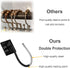 GILLAS Set of 12 Decorative Shower Curtain Hooks - Rust Resistant Square Rings for Bathroom, Black
