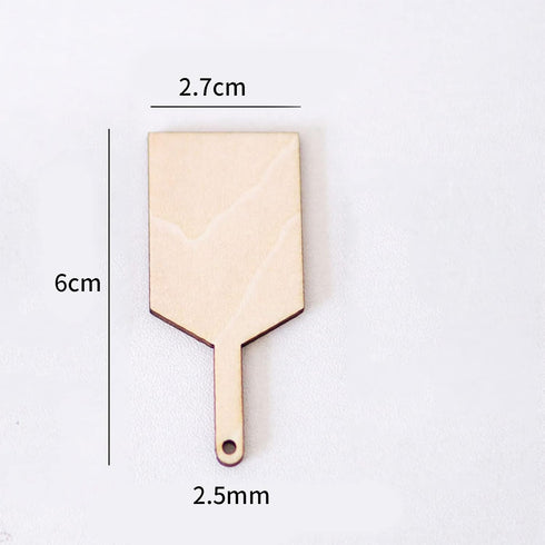 30 Pcs Mini Wooden Cutting Board with Handle, Unfinished Wood Blank Paddle Chopping Board for Kitchen DIY Decor
