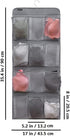 Dual Sided Hanging Shoe Organizer for Closet | Rotating Hanger with 24 Large Pockets (Grey-Mesh Pockets)