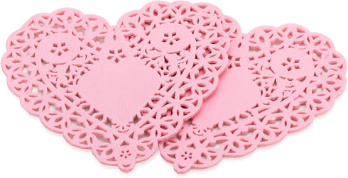 Hygloss Heart Doilies - 100 Pcs - 6-Inch Pink Paper Heart Shaped Doilies for Valentine Crafts