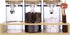 Matifaner Glass Coffee Storage Containers with Bamboo Shelf,Ground Coffee Holder Jars,Airtight Glass Countertop