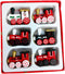 YeahiBaby 6pcs Wooden Christmas Train Set, Mini Painted Train Head Christmas Tree Hanging