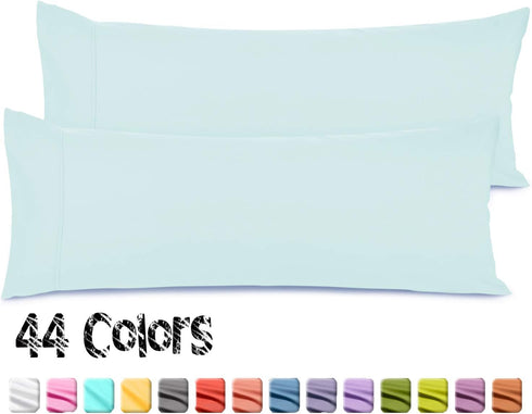 Nestl Body Pillow Cover - Soft Microfiber Lightweight Light Blue Pillowcase, 20x54 Inches, Set of 2