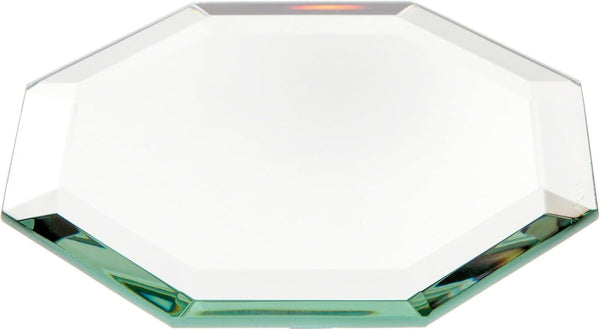 Plymor 4" Octagon Beveled Glass Mirror, 5mm Thick, Pack of 6
