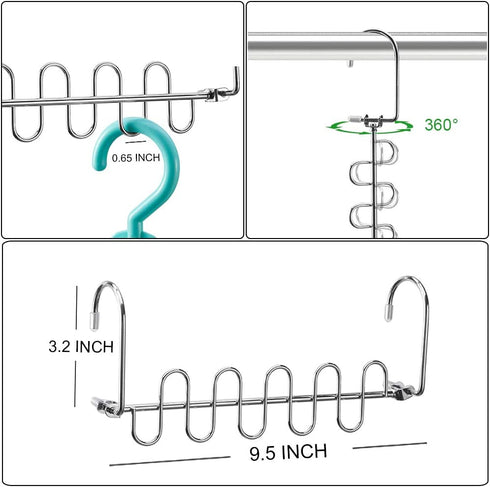 Meetu Closet Organizer, 9.5 Inch Cloth Hanger, Magic Space Saving Hangers for Wardrobe Organization (Pack of 8)