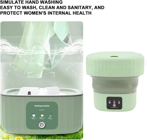Portable Washing Machine, 6L Foldable Washer and Spin Dryer for Underwear Socks Towels, Mini Bucket Washer