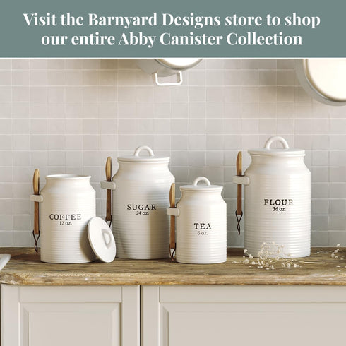 Counter, Barnyard Designs Coffee Canister for Kitchen Decorative Ceramic Coffee Container, Rustic Farmhouse Canister