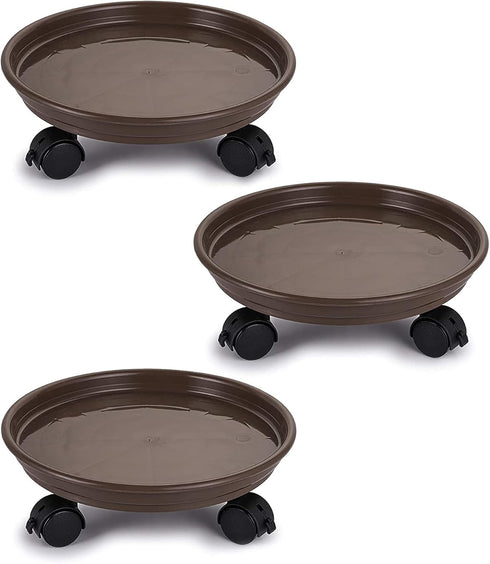Fasmov 3 Pcs Plant Pallet Caddy Plant Stand Round Flower Pot Mover,